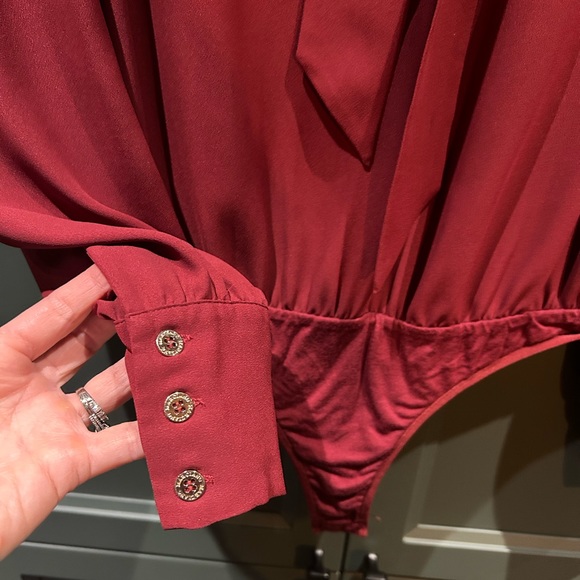 Burgundy bodysuit blouse - Picture 3 of 4